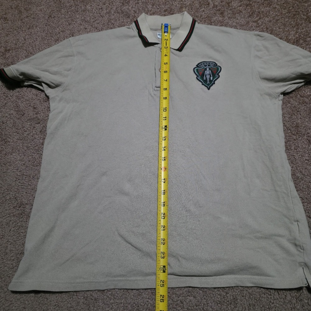 Gucci Equestrian Polo Shirt Beige Tan Made in Italy Mens Size XXL *FITS Large* - Picture 12 of 13